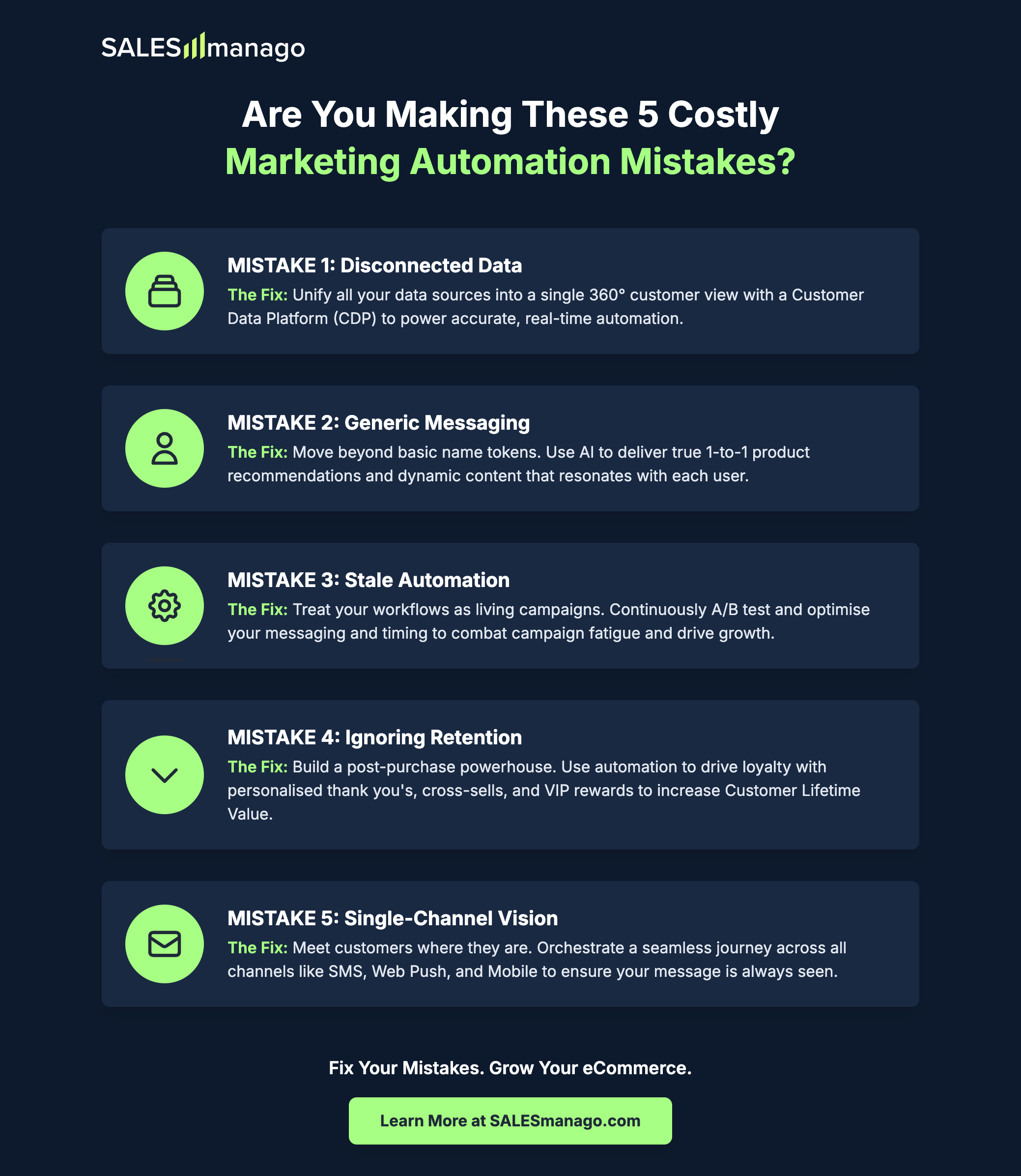 marketing automation mistakes infographic
